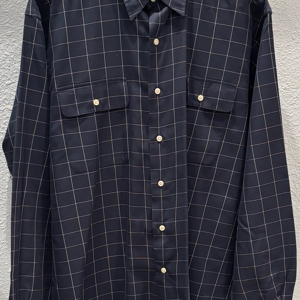 Men's Ralph Lauren Polo Navy Checkered Shirt